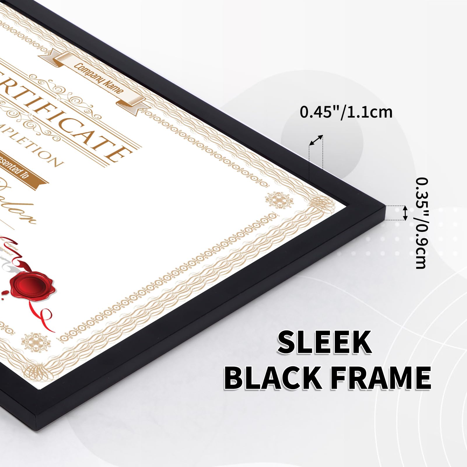 WIFTREY 12 Pack 8.5x11 Certificate Picture Frames, Multi 8.5 by 11 Photo Frame for Award Document Diploma Frame, Wall Hanging or